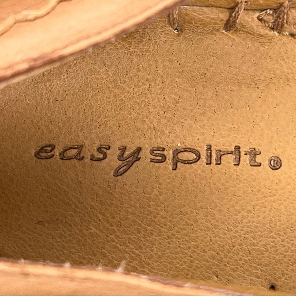 Womens Size 10M Easy Spirit Tan Brown Lether Wedge Shoes Y2K Style Western